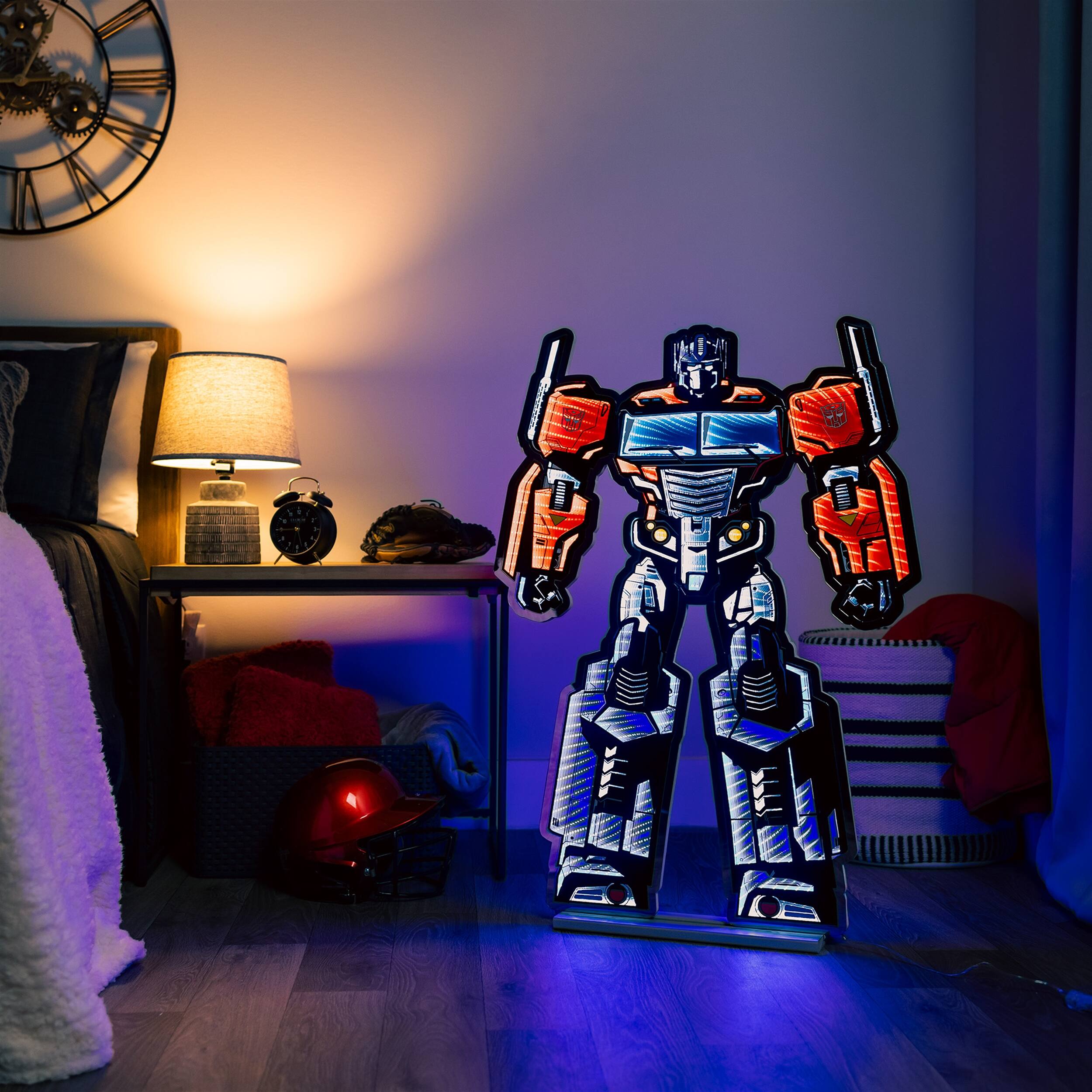 Left. BreeBe - Transformers Optimus Prime Ekkolight 36"H - Red, Blue, White.