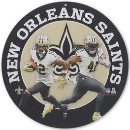 Open Road Brands - New Orleans Saints Team Stars 11" Round Metal Sign - Multicolor