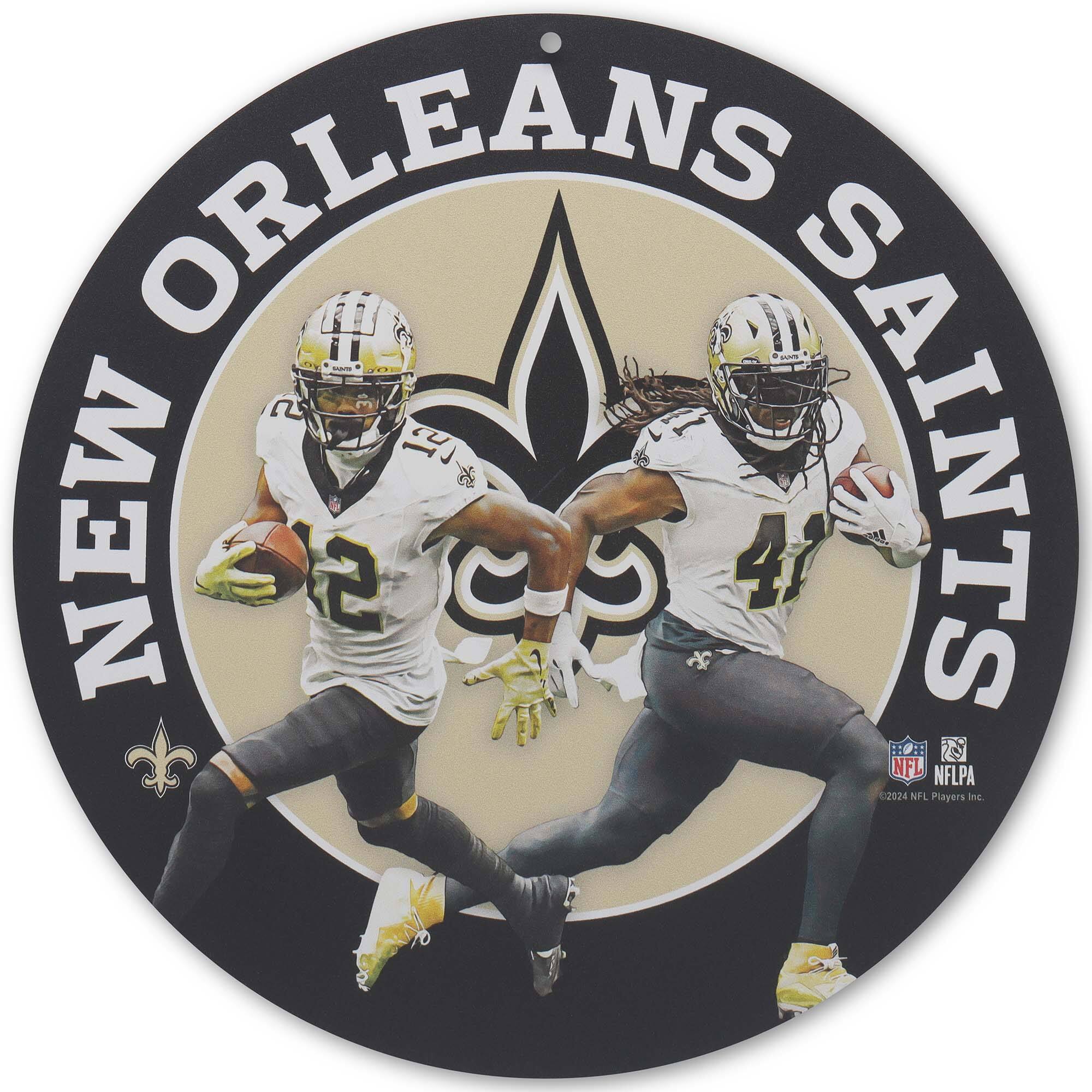 New Orleans Saints Team Stars 11" Round Metal Sign