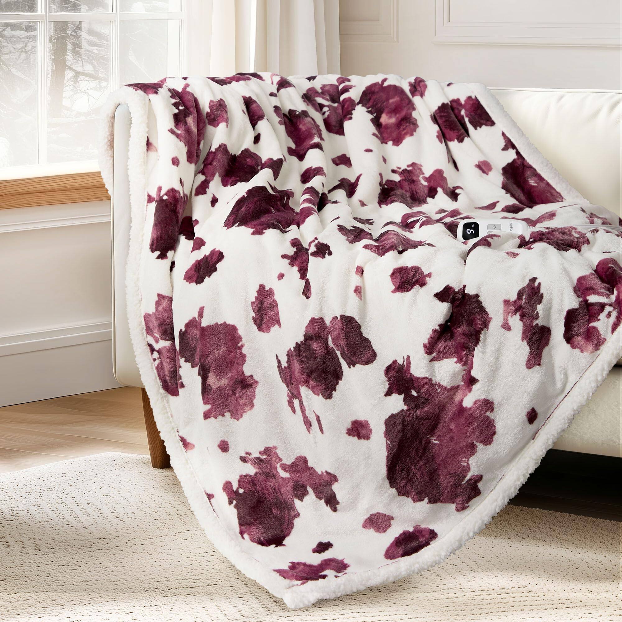 Cow Print, Berry Purple-Throw