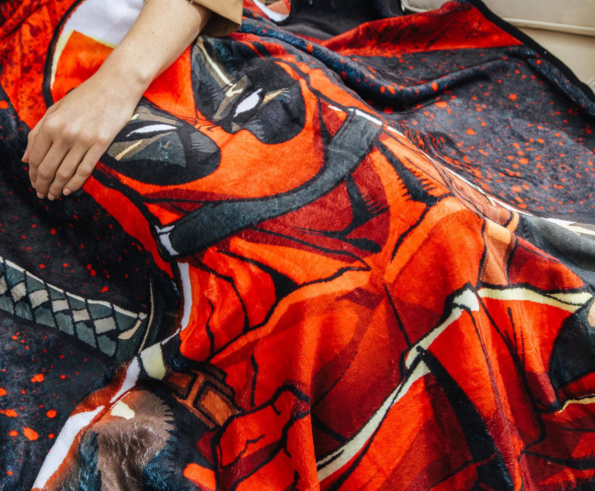 Alt View 3. Surreal Entertainment - Marvel Deadpool Arms Crossed Fleece Throw Blanket | 45 x 60 Inches - Multi-Colored.
