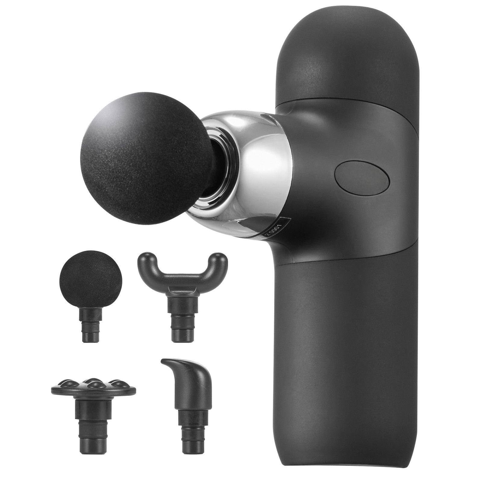 Front. Glintex - Massage Gun Deep Tissue Mini Percussion Massager with 4 Speeds 4 Heads Handheld for Muscle Pain Relaxation.