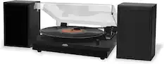 Front. Jensen - Jensen JTA-315 Dual Bluetooth Turntable (33/45/78 RPM) - 20 Watts (Black) - Black.