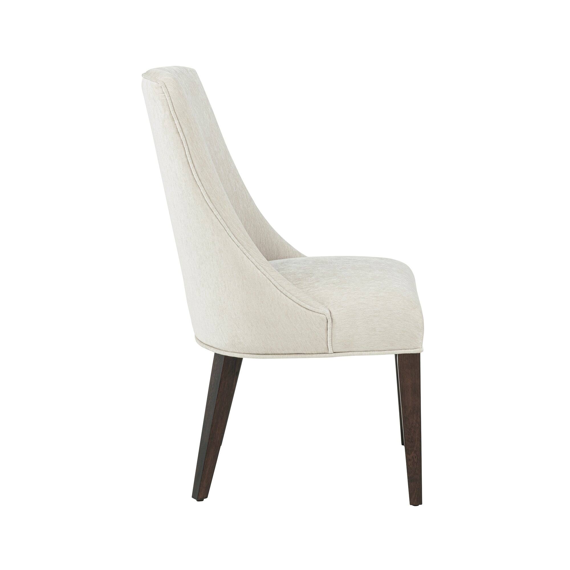 Alt View 3. Manhattan Comfort - Beever Modern Wood Chenille Dining Chair - Set of 2 - Cream.