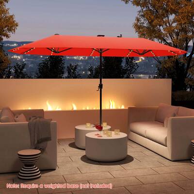 12 foot patio umbrella with solar lights Best Choice Products 12x12ft 2-Tier Square Outdoor LED Cantilever w/ 360-Rotating Base friendly umbrella lights Costway 15FT Twin Patio Double-Sided