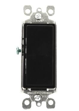 Leviton - 15 Amp 120/277V Decora Rocker 3-Way Quiet Residential Switch 5603-2E - Black