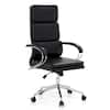 Front. Gymax - Gymax Ergonomic Leather Office Chair Executive Chair w/ Adjustable Lumbar Support - Black.
