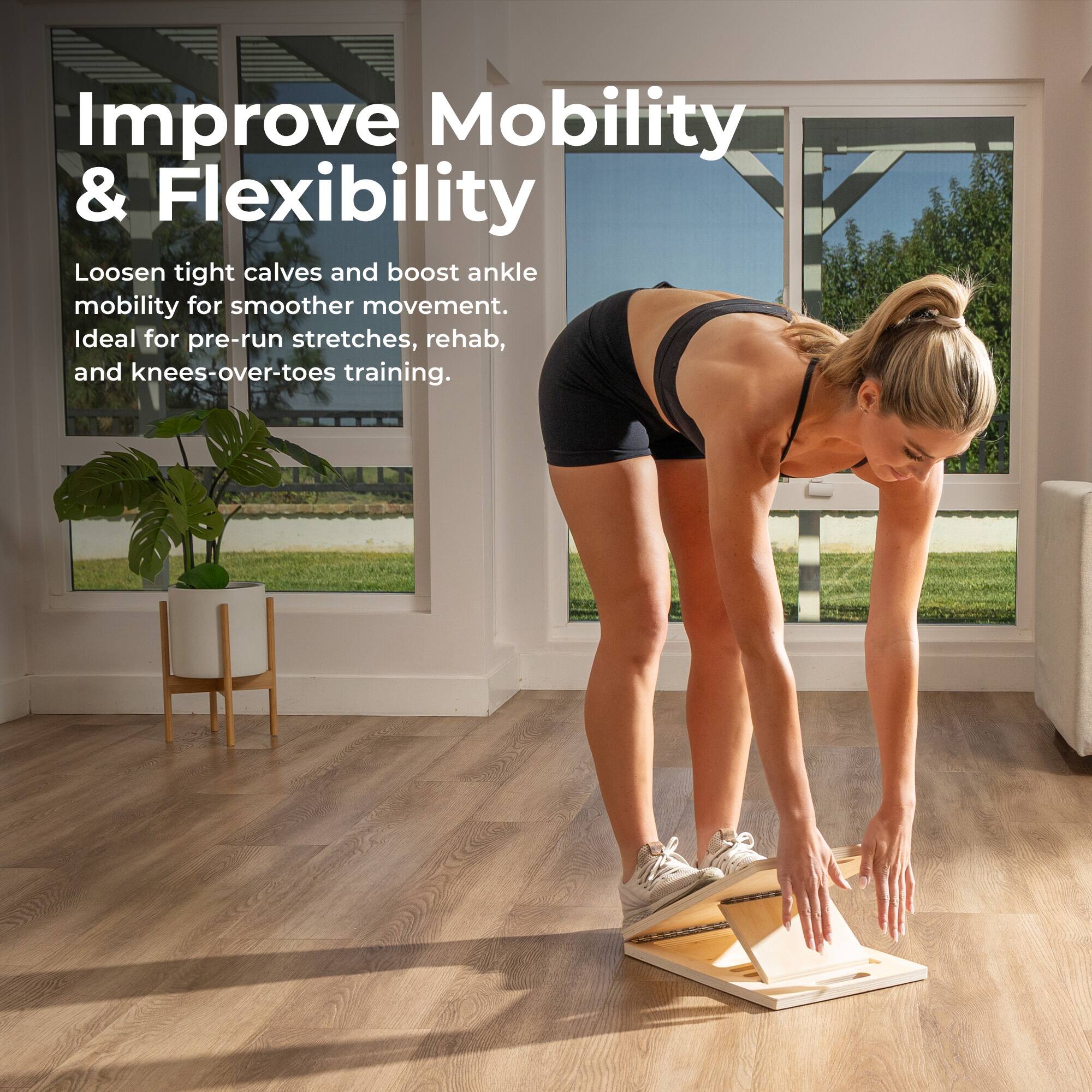 Improve Mobility & Flexibility

Loosen tight calves and boost ankle mobility for smoother movement. Ideal for pre-run stretches, rehab, and knees-over-toes training.