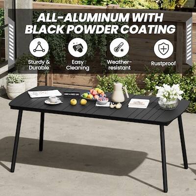 ALL-ALUMINUM WITH BLACK POWDER COATING

- Sturdy & Durable
- Easy Cleaning
- Weather-resistant
- Rustproof