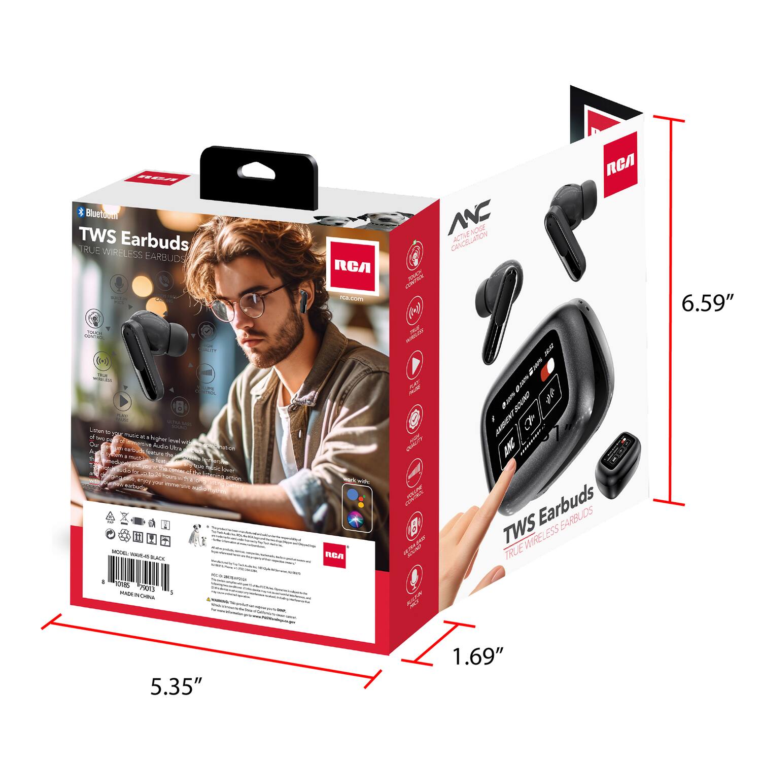 TA Bluetouc TWS Earbuds TRUE WIRELESS EARBUDS

C Sum ( -- 10 8 So Liten a YO Pu a I 1 shugher Du Imortie ieea Audo Lks Vuo d hemure addis de mA o s - m Paac DES - E bver S hours action L enjos TOU Ieve ealoriar i H MOE N RCA a.6om - E RGA RA ANC ACTIVE NOSE CANCELLATION INUVETIAN ( mz AIO MEX -tio_te AN SNe Aan ONIOS I A OU ANE I MUT Earbuds EARBUDS TWS WIRELESS TRUE 6.59" I 1O 79013 -A - CA 1 5.35" 1.69"