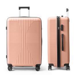 Winado - 28" Hardshell Carry On Luggage with Spinner Wheels Lightweight PP Hardside Small Suitcase with Built-in Lock - Rose Gold