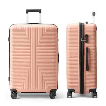 Front. Winado - 28" Hardshell Carry On Luggage with Spinner Wheels Lightweight PP Hardside Small Suitcase with Built-in Lock - Rose Gold.