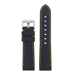 StrapsCo - Active Stitch Band For Apple Watch - 40mm/41mm/42mm - Black & Yellow