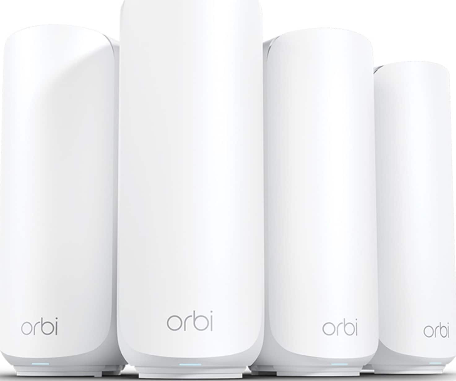 NETGEAR - Orbi 370 Series WiFi 7 Mesh System, Up to 8,000 sq ft., Up to 5 Gbps, Easy Set Up, 70 Devices, 4 Pack, RBE374 - White