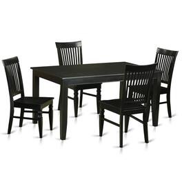 East West Furniture - 5 PC dinette Table set for 4-Kitchen Table and 4 Dining Chairs - Black