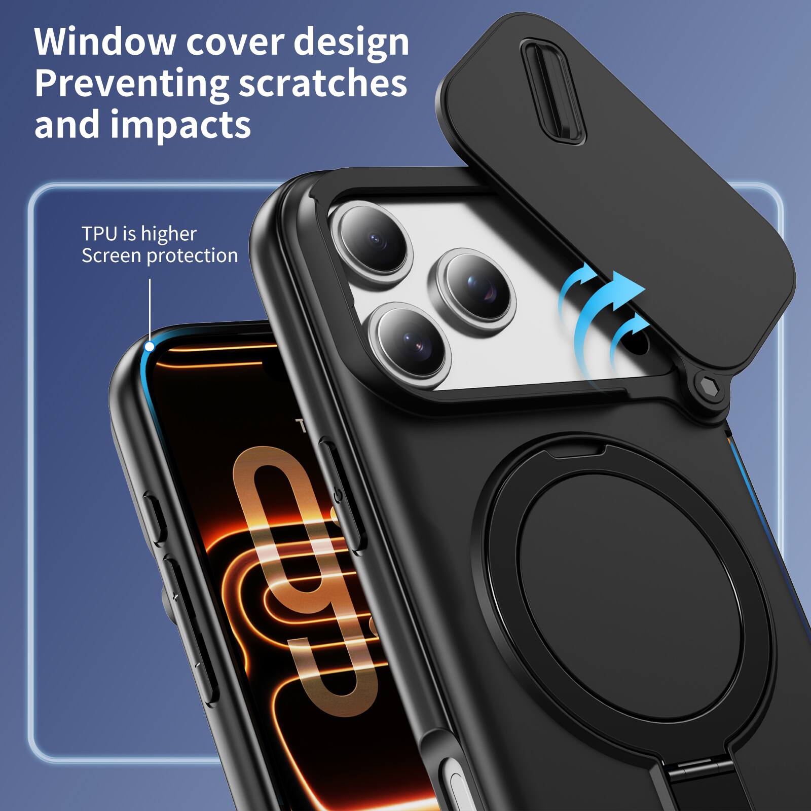 Window cover design  
Preventing scratches and impacts  

TPU is higher  
Screen protection