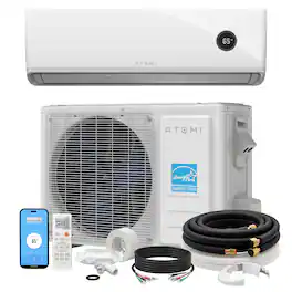 Atomi Smart - Tempestas 12,000 BTU Smart Ductless Mini Split AC & Heat Pump – R32 Refrigerant, Inverter, WiFi/App/Voice Control - White