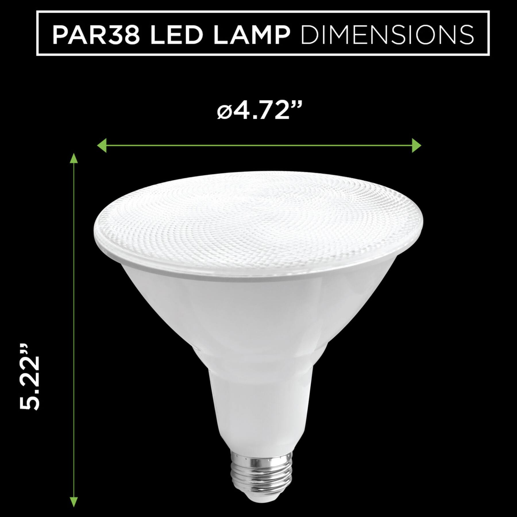 PAR38 LED LAMP DIMENSIONS 4.72" 5.22"