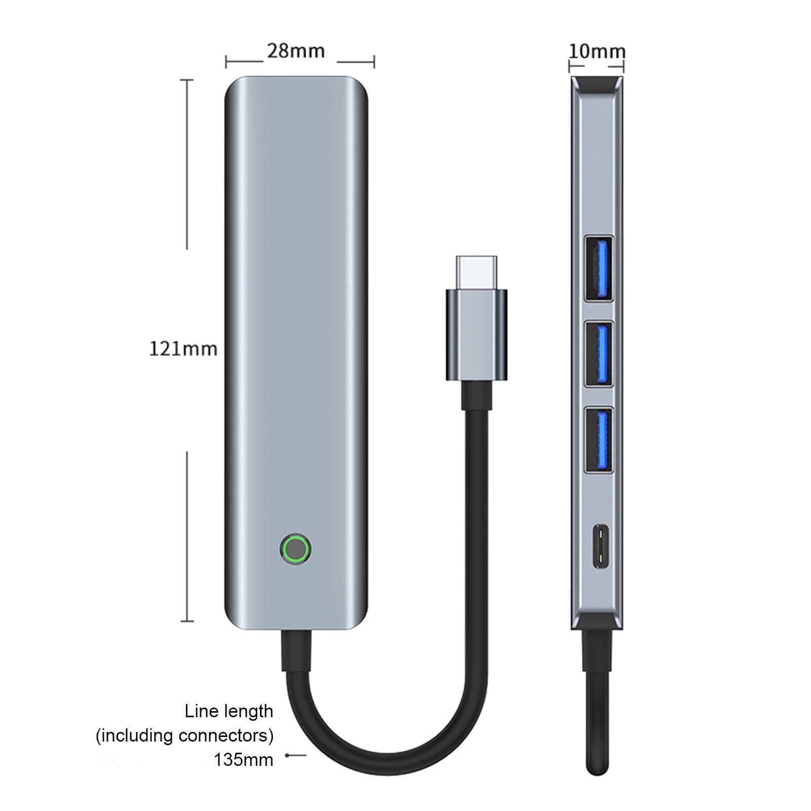 28mm  
10mm  
121mm  
Line length (including connectors) 135mm