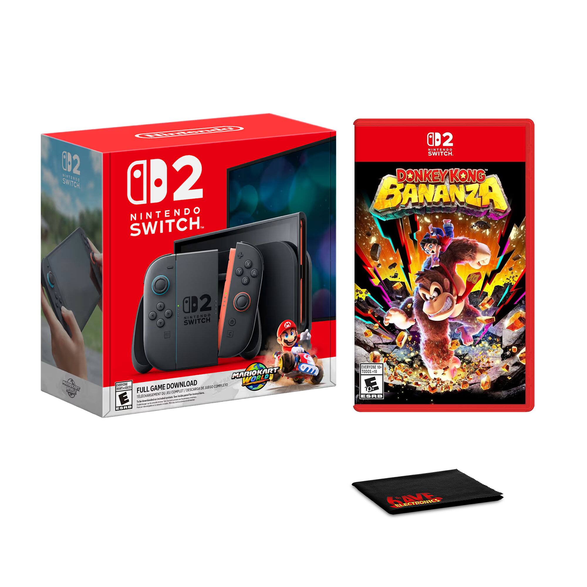 Switch 2 Console with Mario Kart World and Donkey Kong Bananza Bundle - Nintendo Switch 2