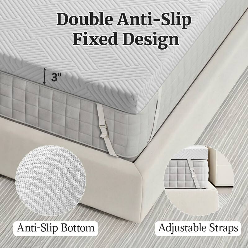 Double Anti-Slip Fixed Design  
3" Anti-Slip Bottom Adjustable Straps