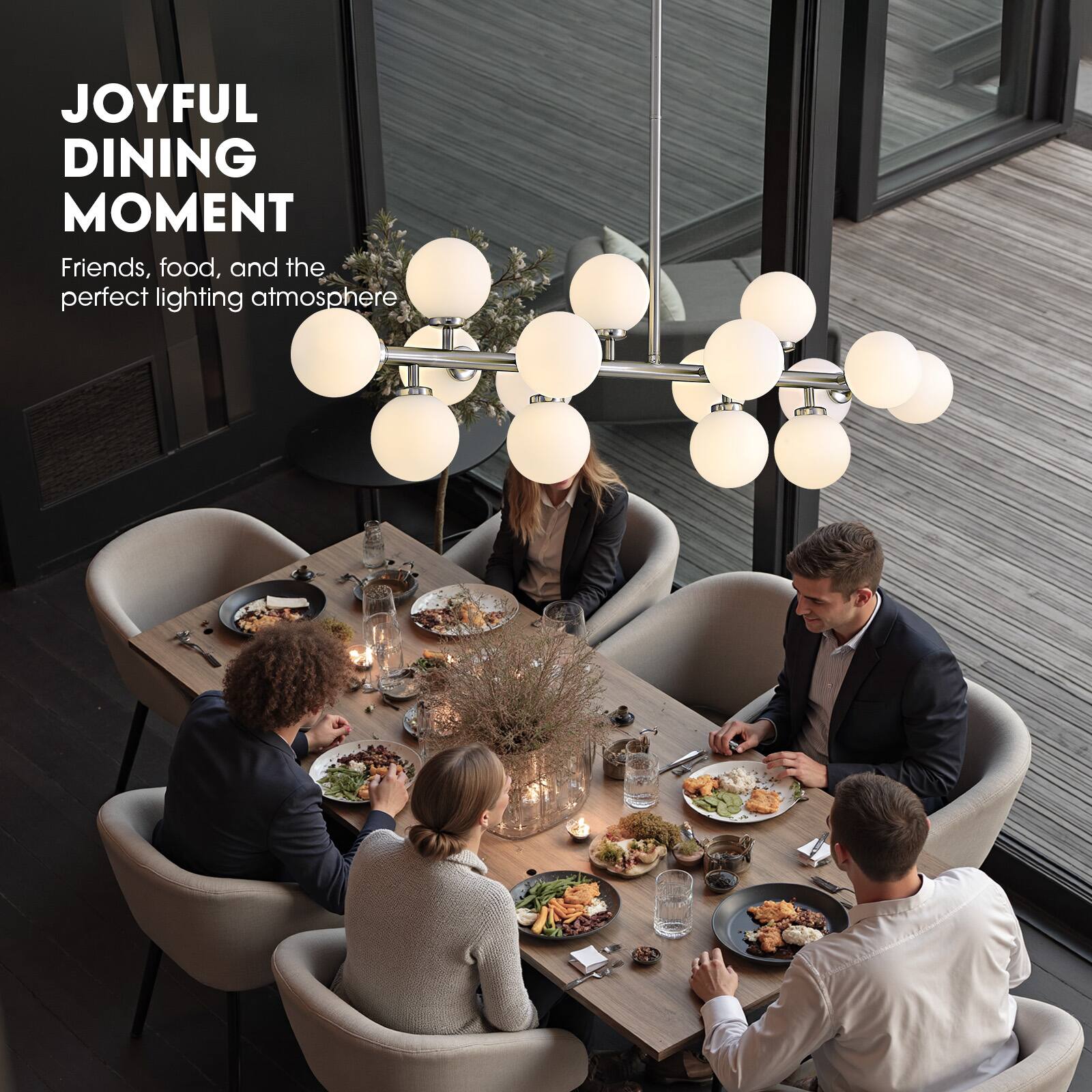 JOYFUL DINING MOMENT  
Friends, food, and the perfect lighting atmosphere