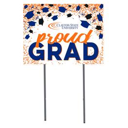 Jardine - Clayton State Lakers 18" x 24" Proud Grad Yard Sign - White