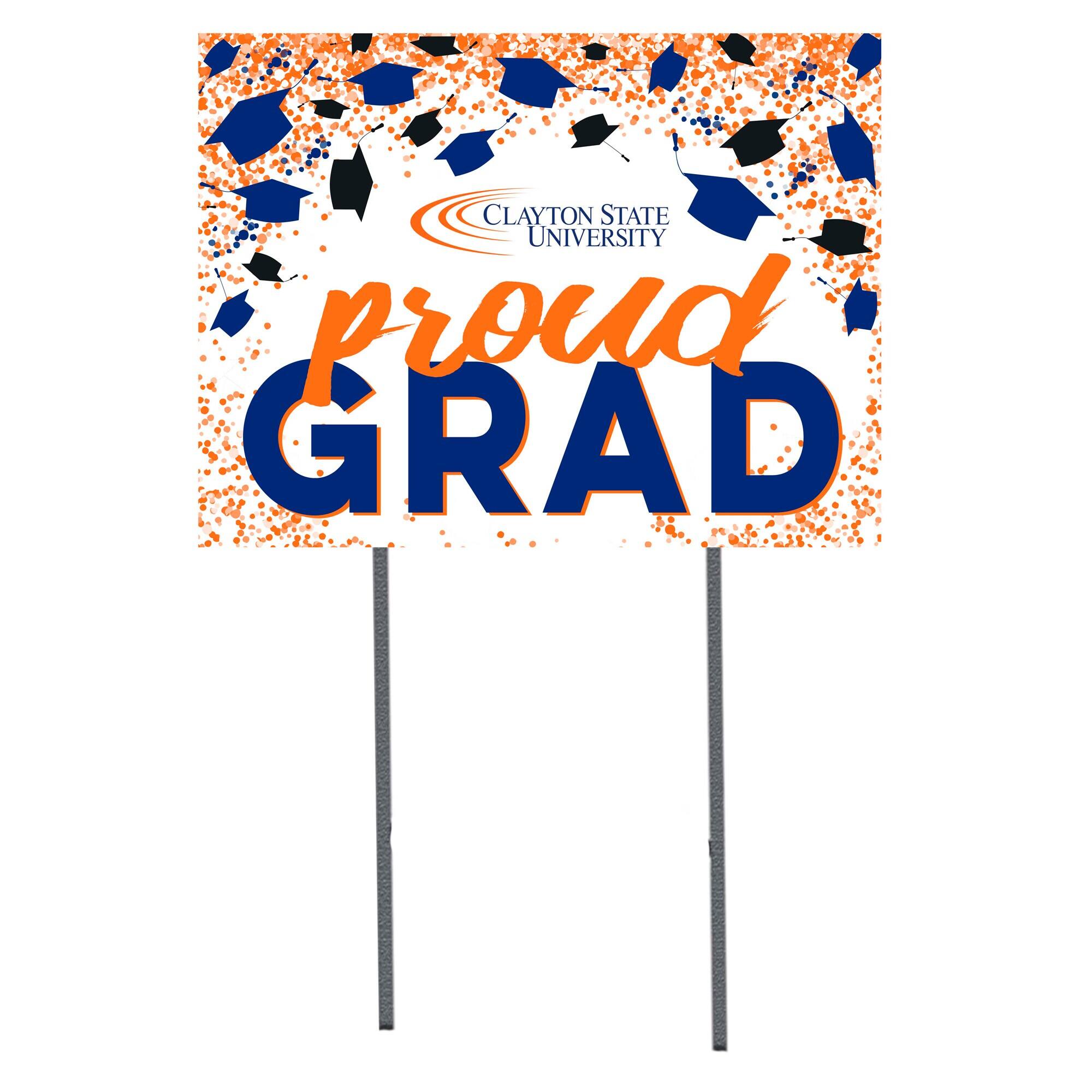 Clayton State Lakers 18" x 24" Proud Grad Yard Sign