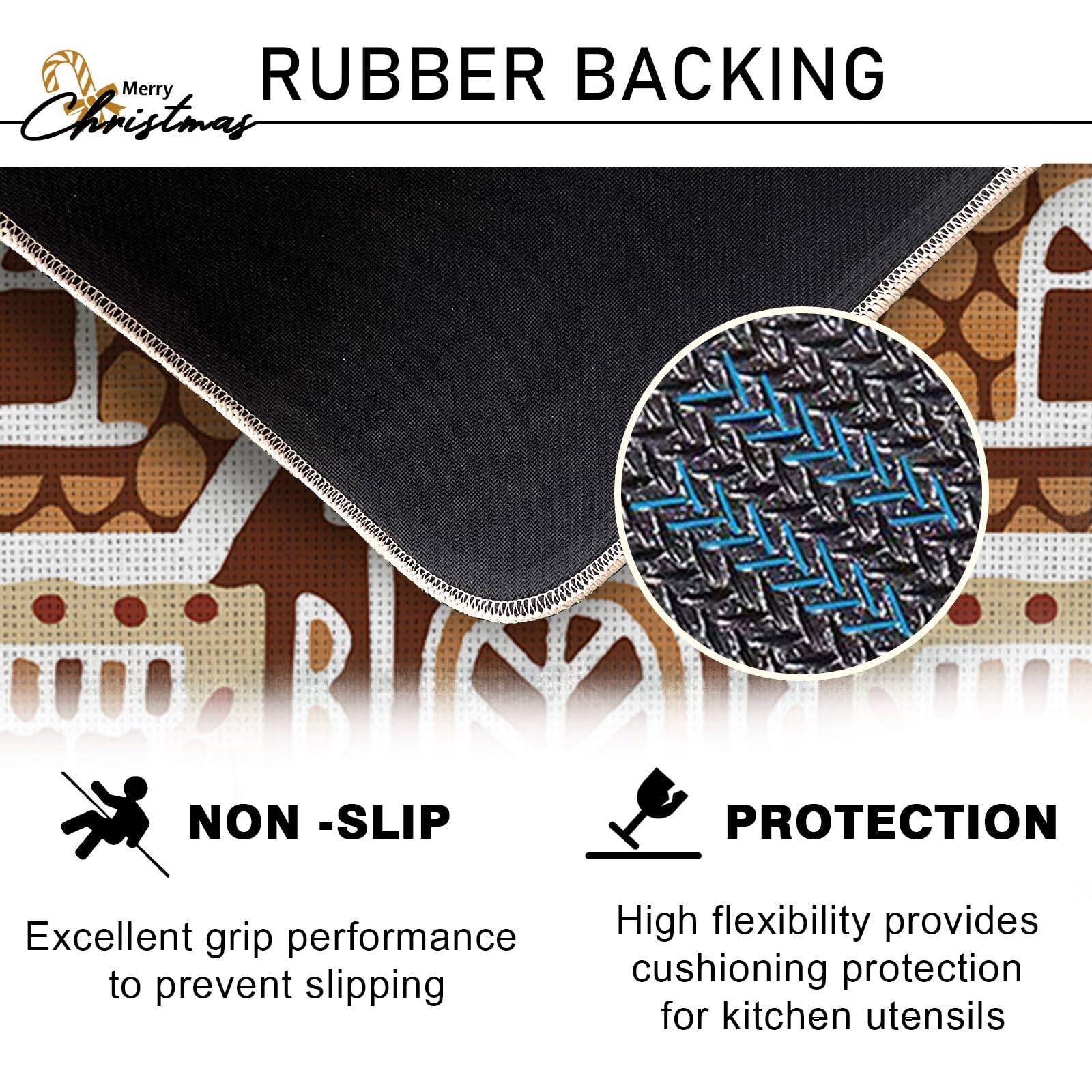 Merry Christmas

RUBBER BACKING

NON-SLIP  
Excellent grip performance to prevent slipping

PROTECTION  
High flexibility provides cushioning protection for kitchen utensils