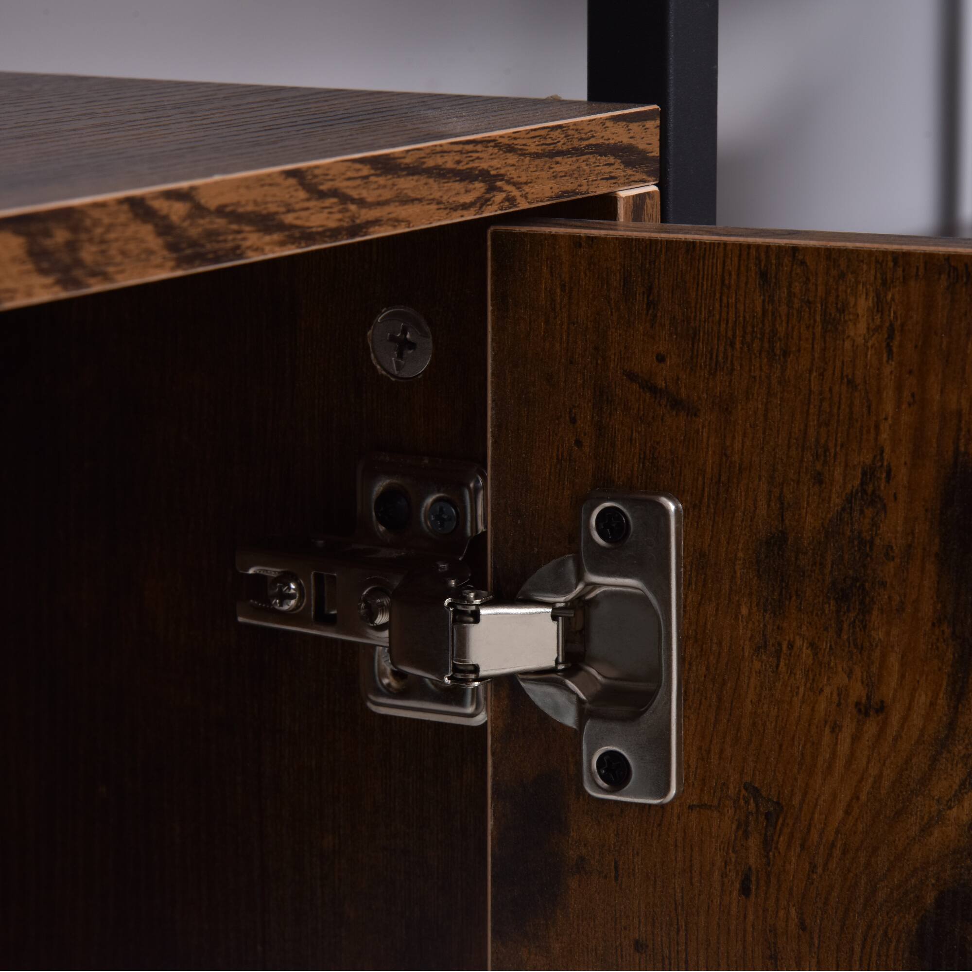 Alt View 5. Homcom - Bookcase with Cabinet, 3-Tiers Bookshelf for Storage, Tall Organizer Multifunctional Rack for Living Room Home Office - Brown.