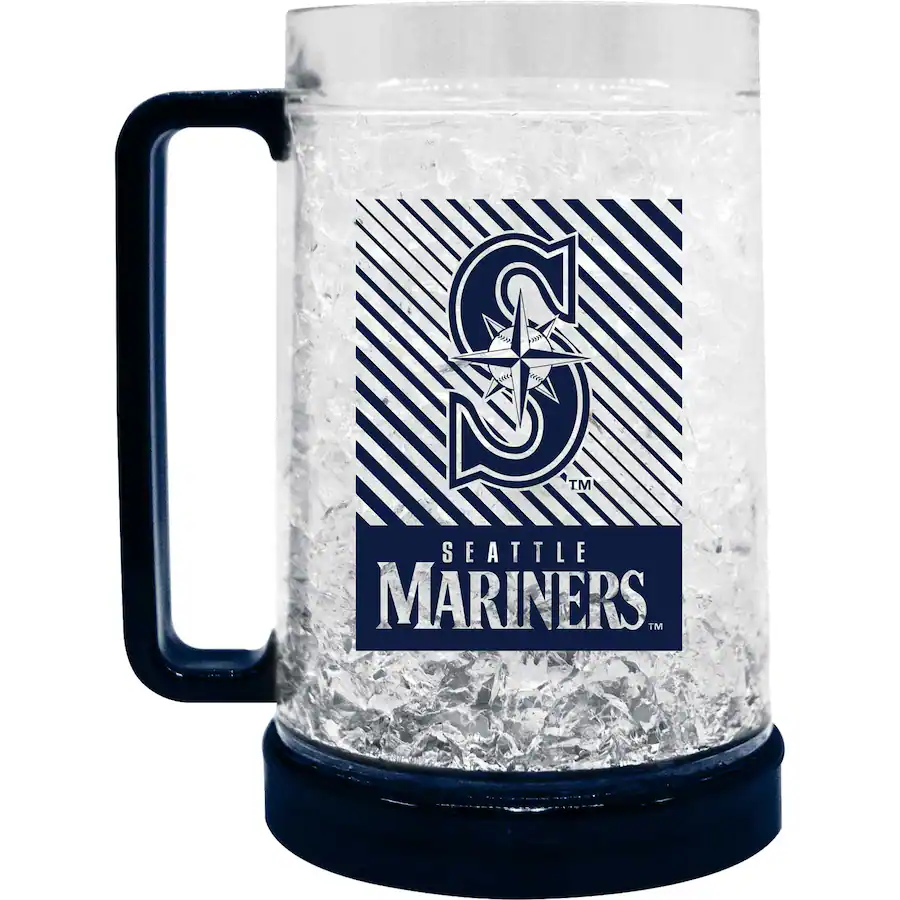 Mariners Cups Logo Brands Seattle Mariners 16oz. Wordmark Freezer Mug Multicolor ...