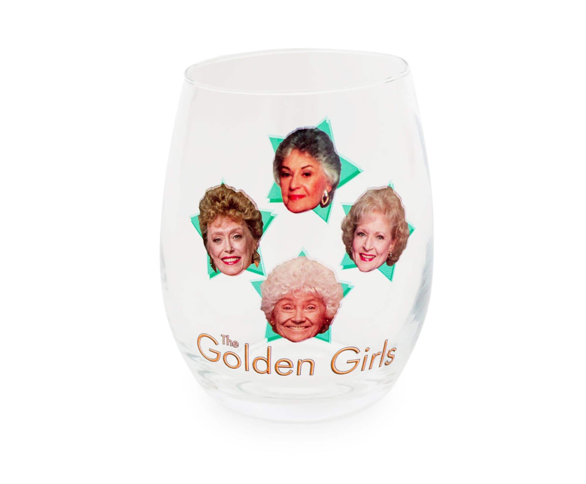 Silver Buffalo - The Golden Girls Stars Stemless Wine Glass | Holds 20 Ounces - Blue