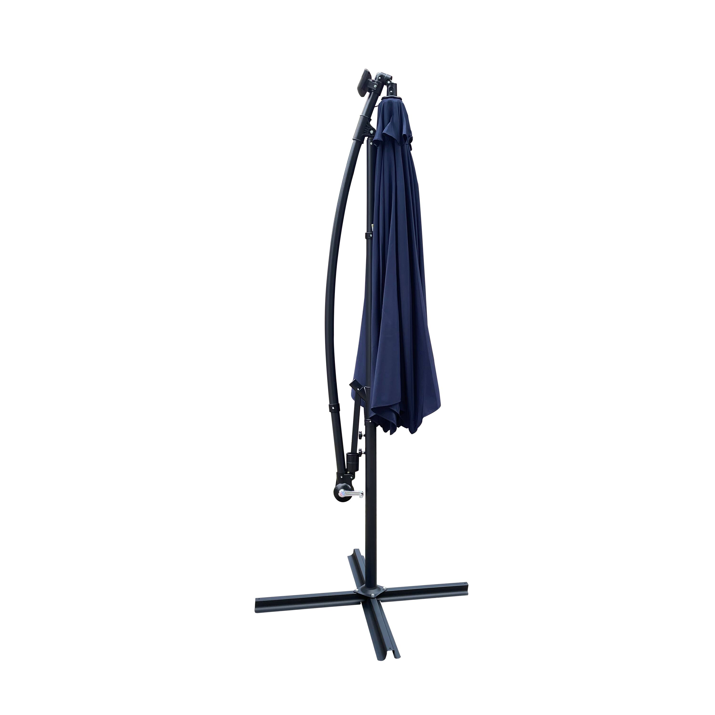 Alt View 4. Loheer - Loheer 10 ft Outdoor Umbrella Solar LED Market Umbrella with Crank Lift and Cross Base Waterproof Patio Sun Shade.