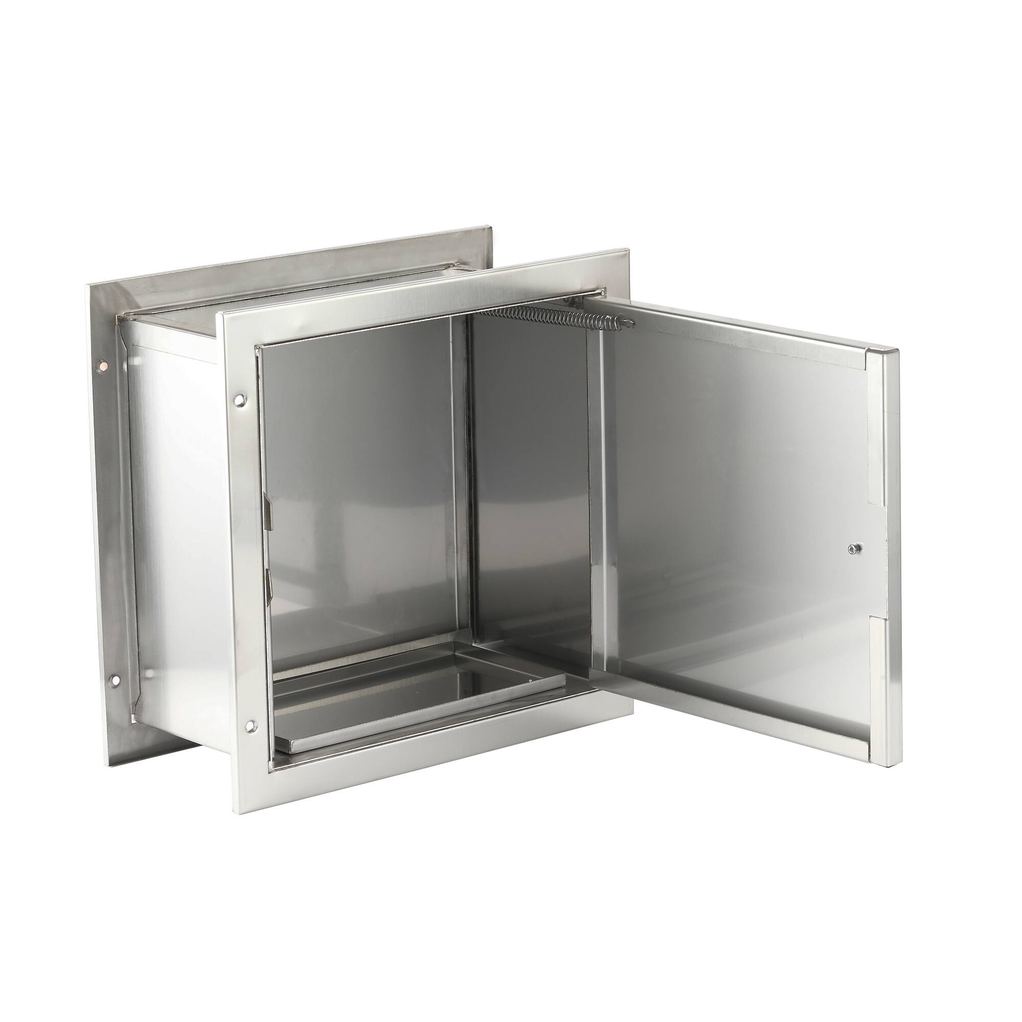 Angle. Viva Comfort - Specimen Cabinet Recessed Medicine Pass-Through Cabinet - Silver.
