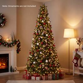 Costway - 7.5FT Christmas Tree, 11 Lighting Modes, Hinged, 500 LED Lights,2 Lighting Color - Green