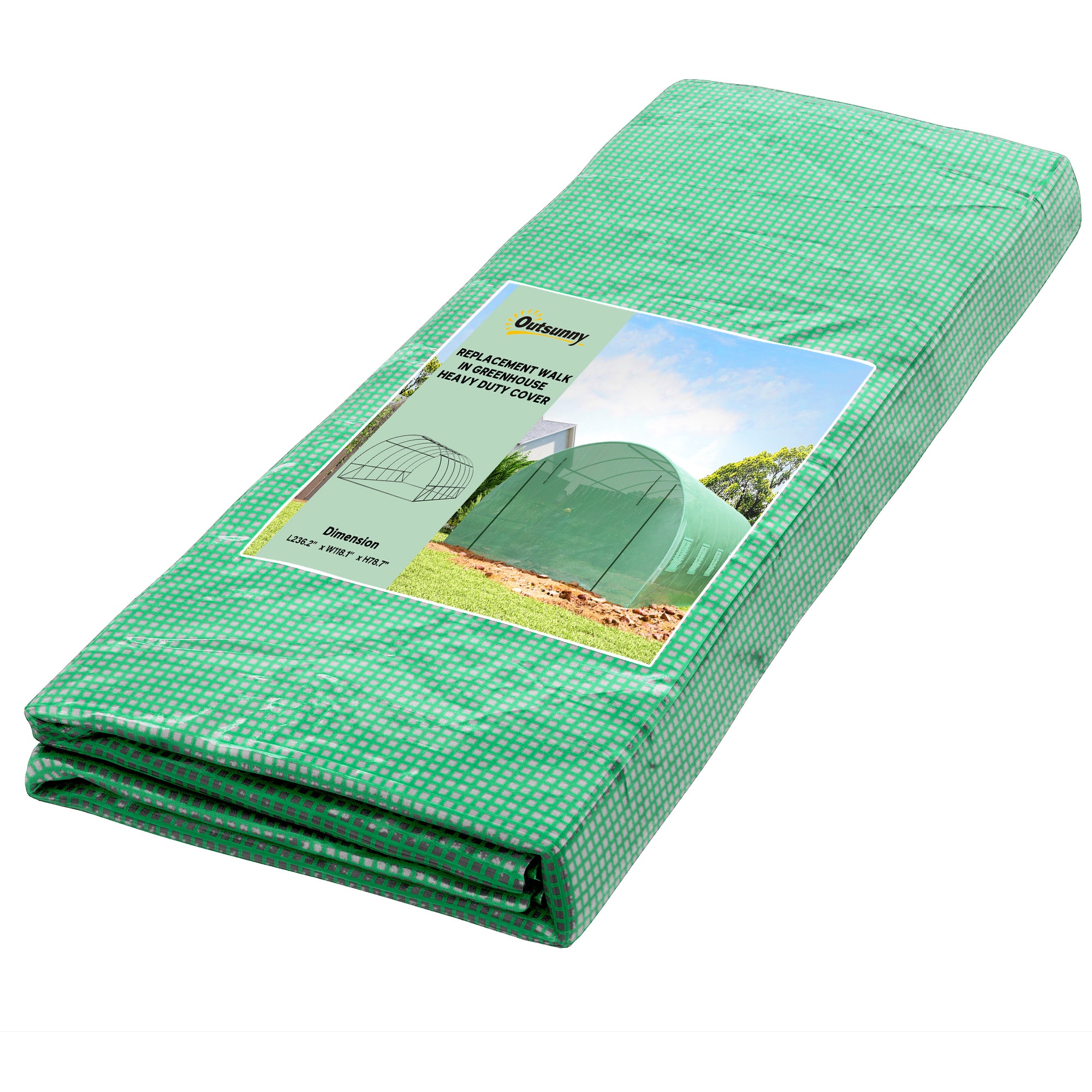 Outsunny - Greenhouse Cover Replacement, Heavy Duty Waterproof Tarp for Hoop House, Sheeting with 12 Windows price history on PriceWatchPro