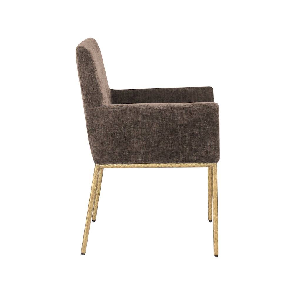 Alt View 3. Meridian Furniture - Reeves Brown Chenille Fabric Dining Chair, Set of 2 - Brown.