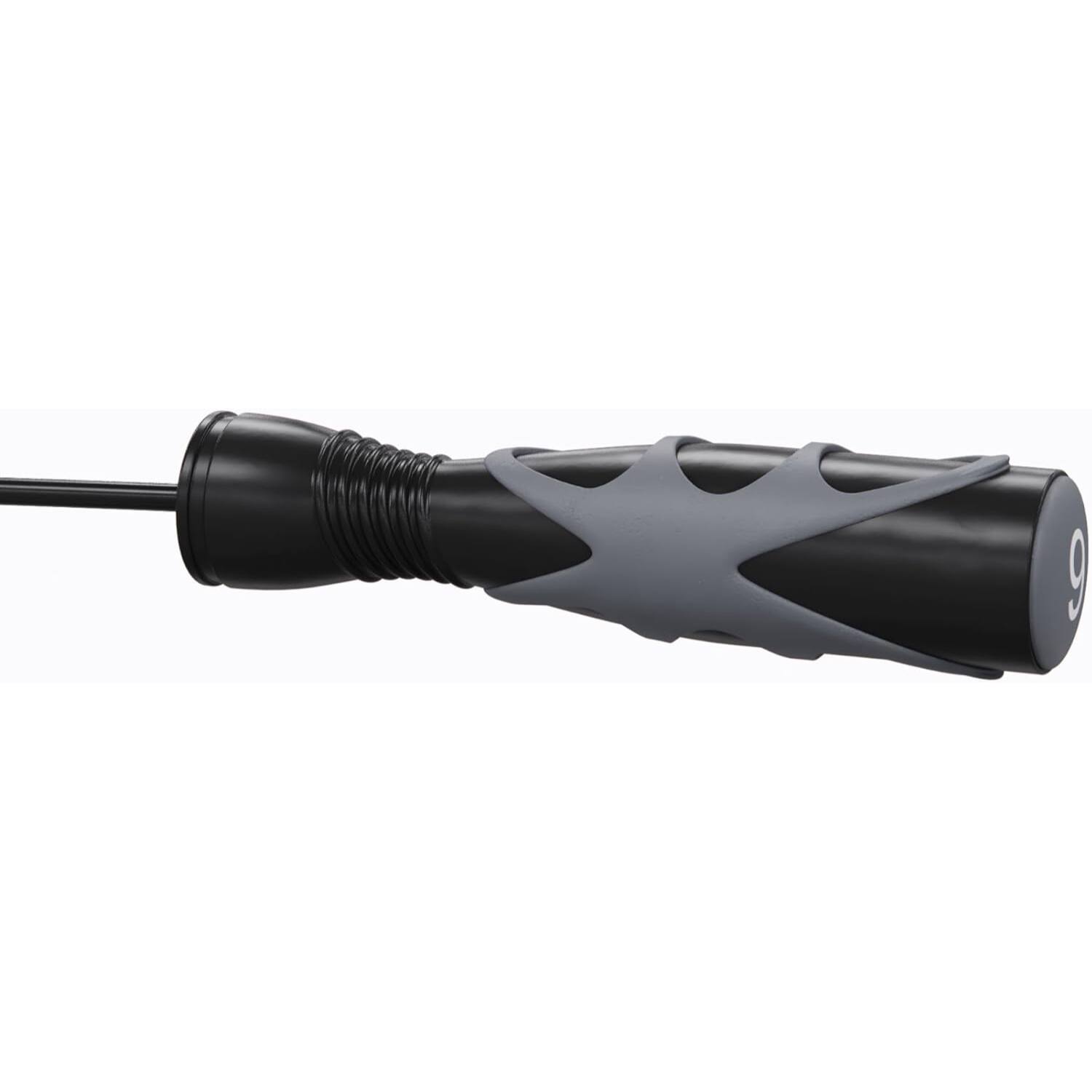 Alt View 3. Power Systems - Elite Jump Rope (9 ft), Vinyl Training Rope for Cardio, Fitness & Skipping Exercise - Black/Gray.