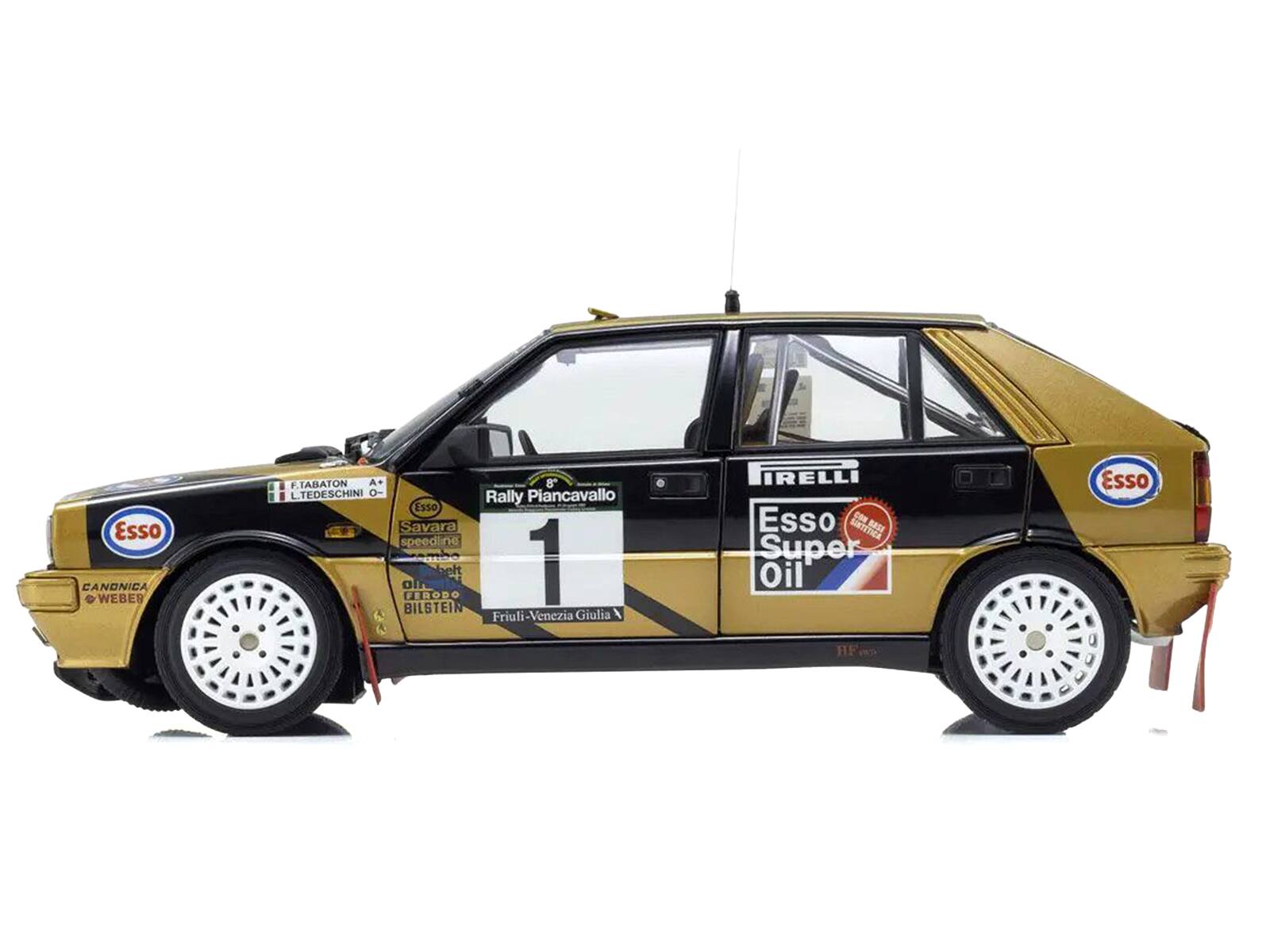 Esso CANONICA 8303M F.TABATON F A+ 8 1 L.TEDESCHINI O Rally Piancavallo ESSO Savara speedline ol FERODO elt 1 BILSTEIN Giulia / Friuli Venezia PIRELLI Esso CON IEA RASE Super Oil HF