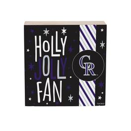 Evergreen Enterprises - Colorado Rockies 6" Holiday Wood Plock Shelf Sign - Multicolor