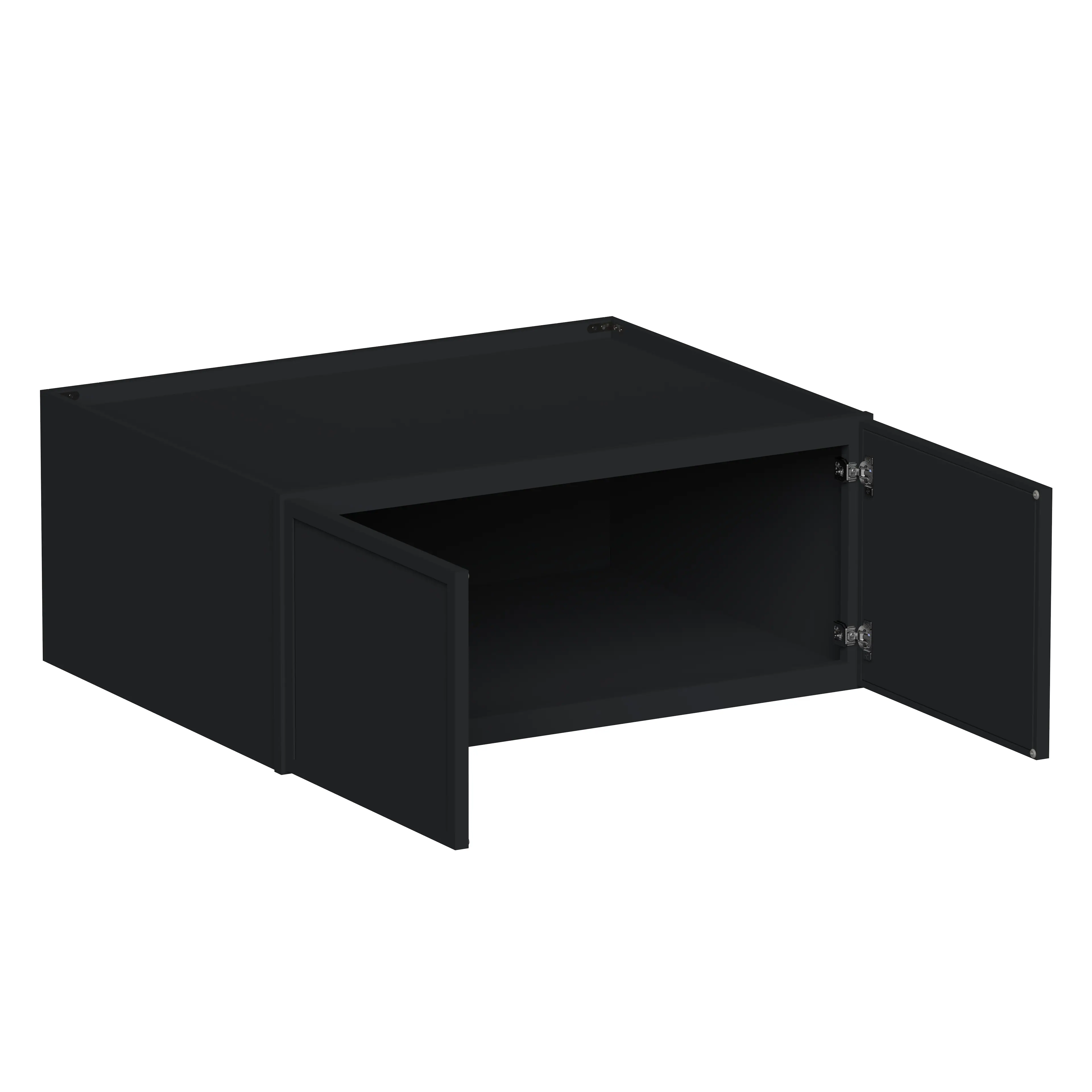 Angle. Boyel Living - 36-in W x 15-in H x 27-in D Shaker RTA Kitchen Deep Wall Cabinet with Soft-Close - Black.