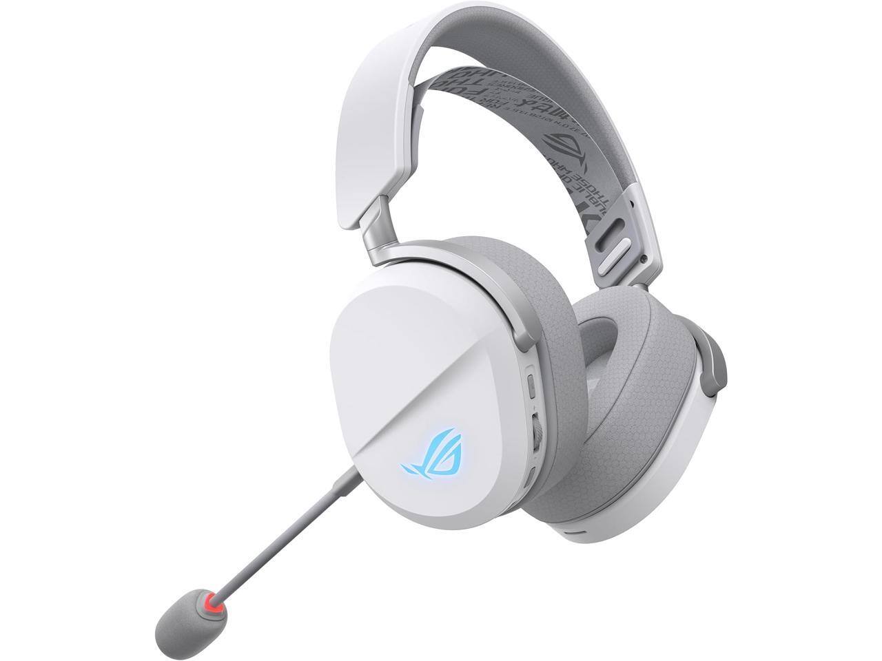 Alt View 5. ASUS - ASUS ROG Pelta Wireless Gaming Headset (BT, USB-C, 50mm Drivers, RGB, 70HR Battery) - White.