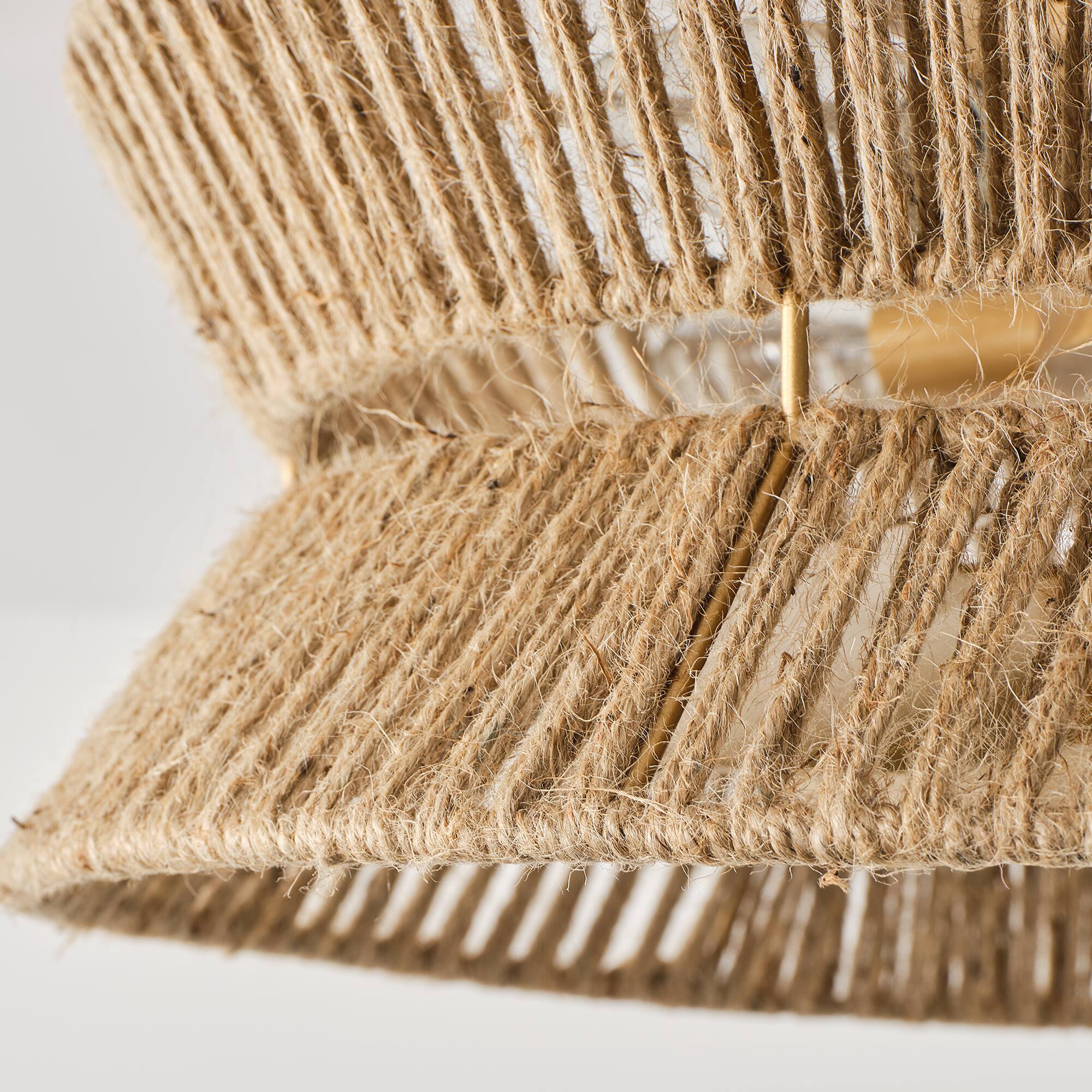 Alt View 2. Vaczon - 18" Bohemia Woven Hemp Rope Low-Profile Flush Mount Ceiling Fan Fadenlier with Remote for Bedroom and Living Room - Natural Jute.