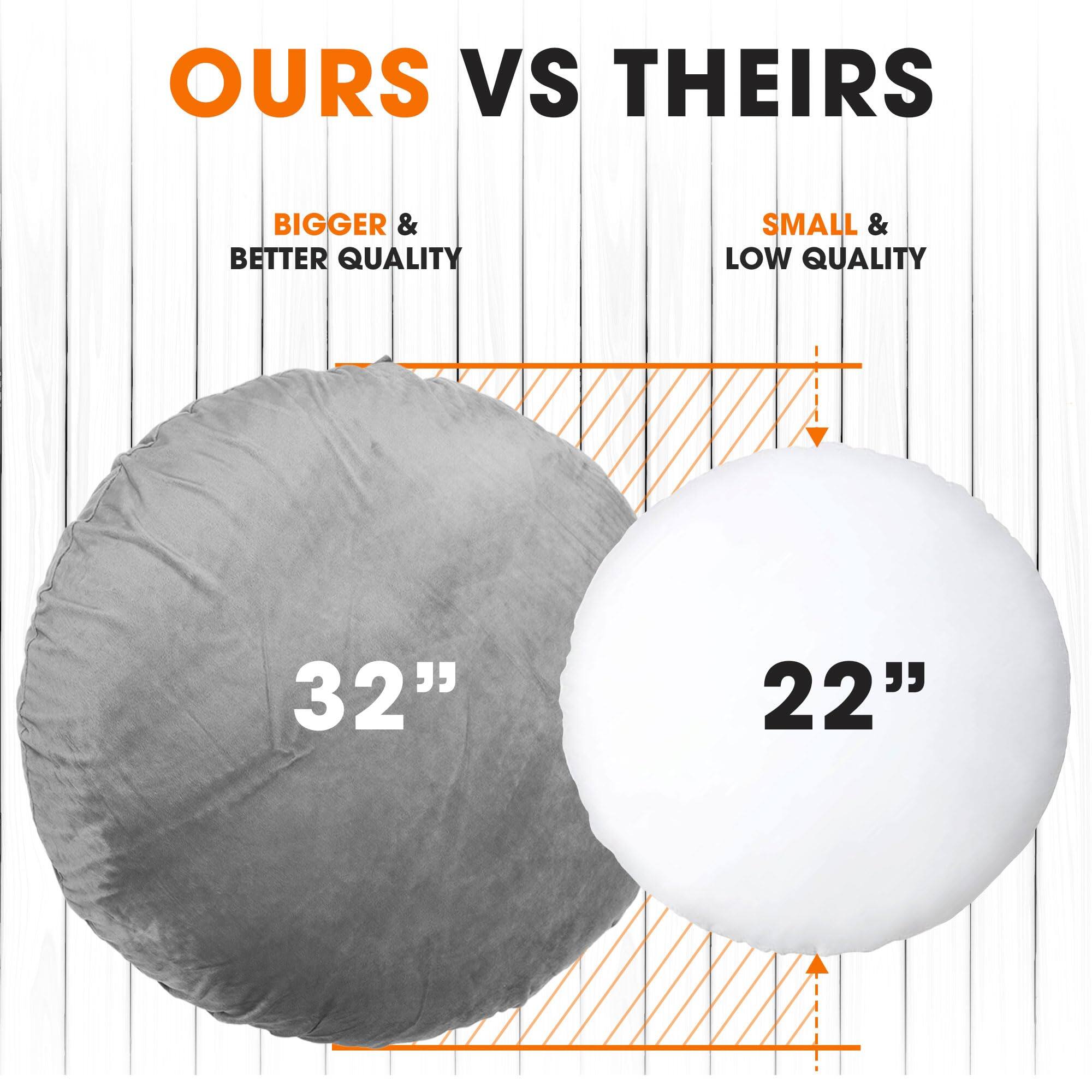 OURS VS THEIRS  
BIGGER & BETTER QUALITY  
SMALL & LOW QUALITY  
32"  
22"