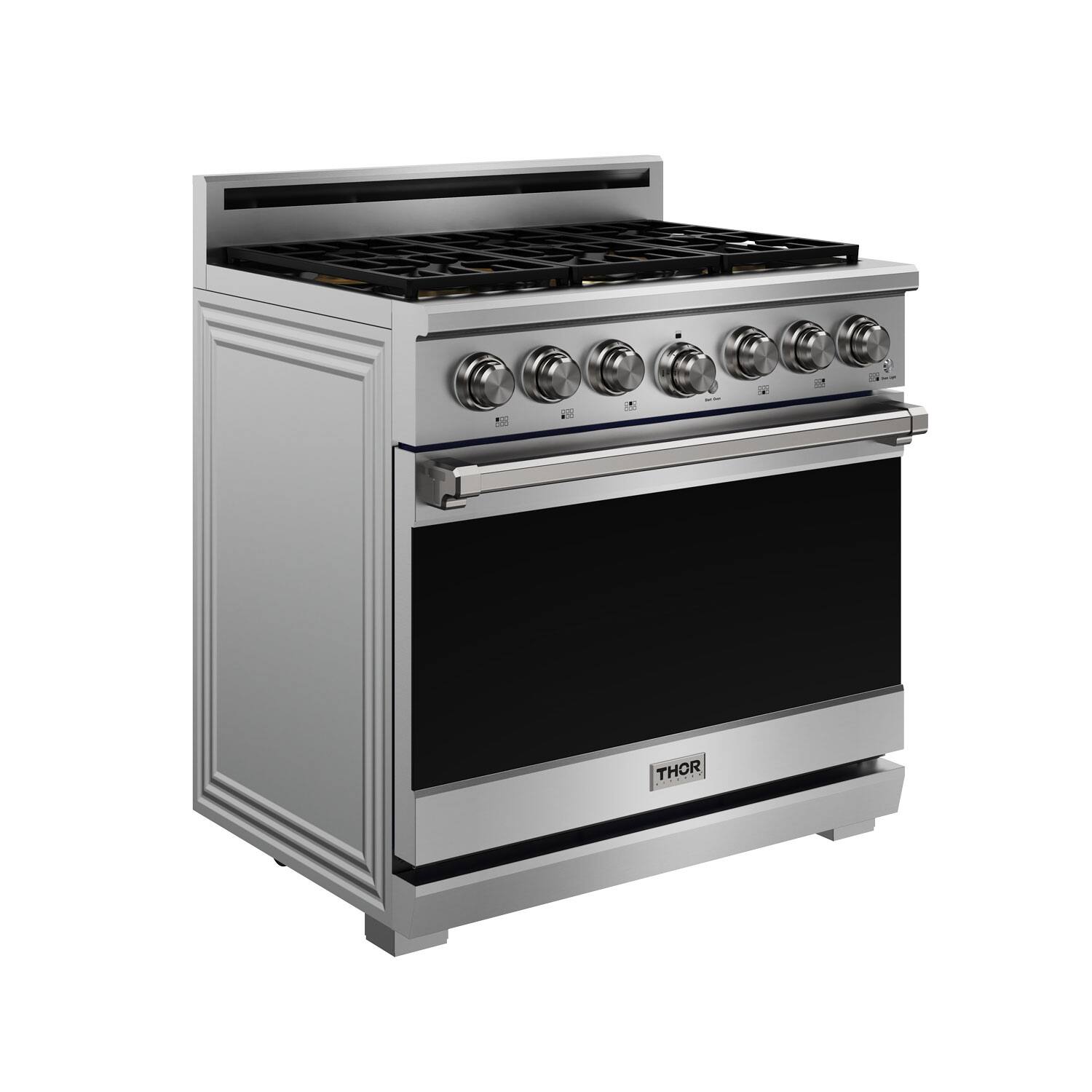 Angle. Thor Kitchen - 6.0 Cu Ft. Freestanding Gas Range with Infrared Broiler - Stainless Steel.