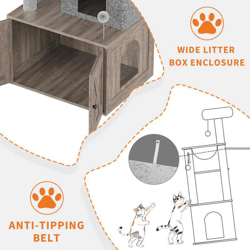 WIDE LITTER BOX ENCLOSURE

ANTI-TIPPING BELT