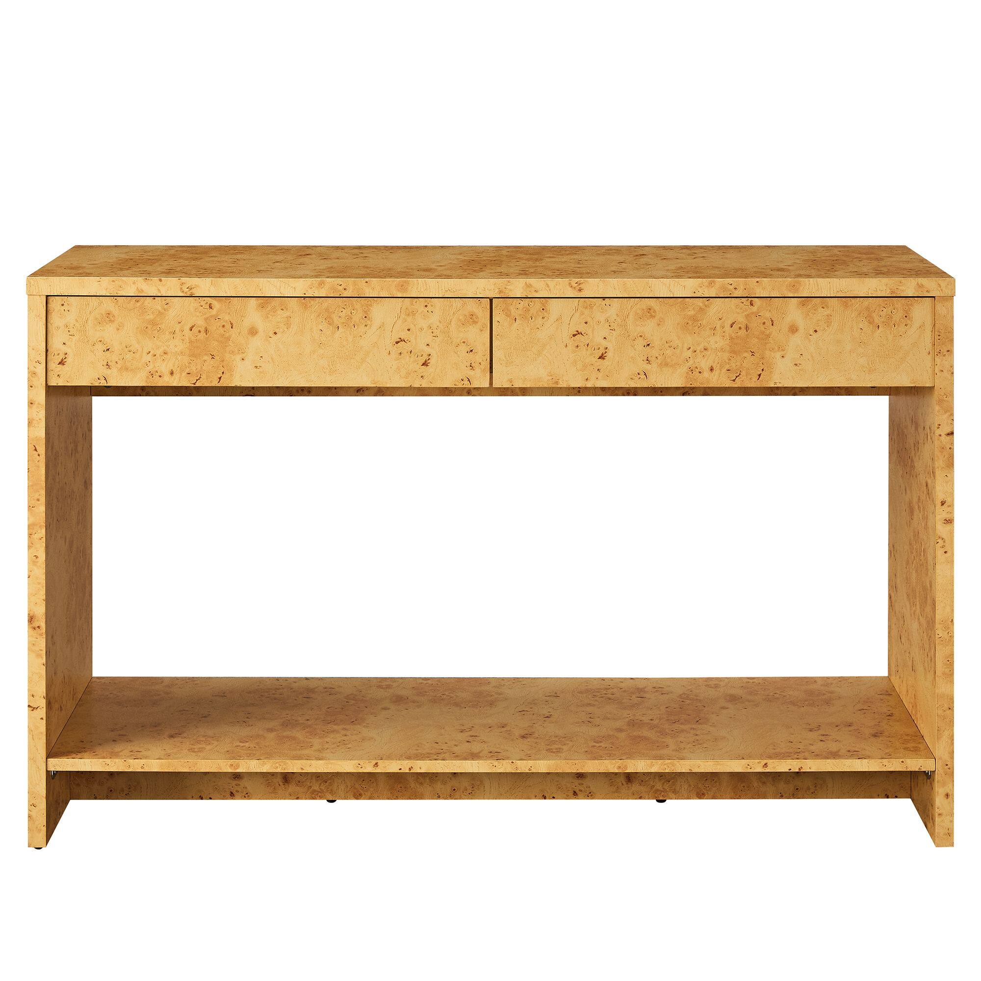 Alt View 4. Modway - Hudson 2-Drawer Burl Wood Console Table by Modway - Natural.