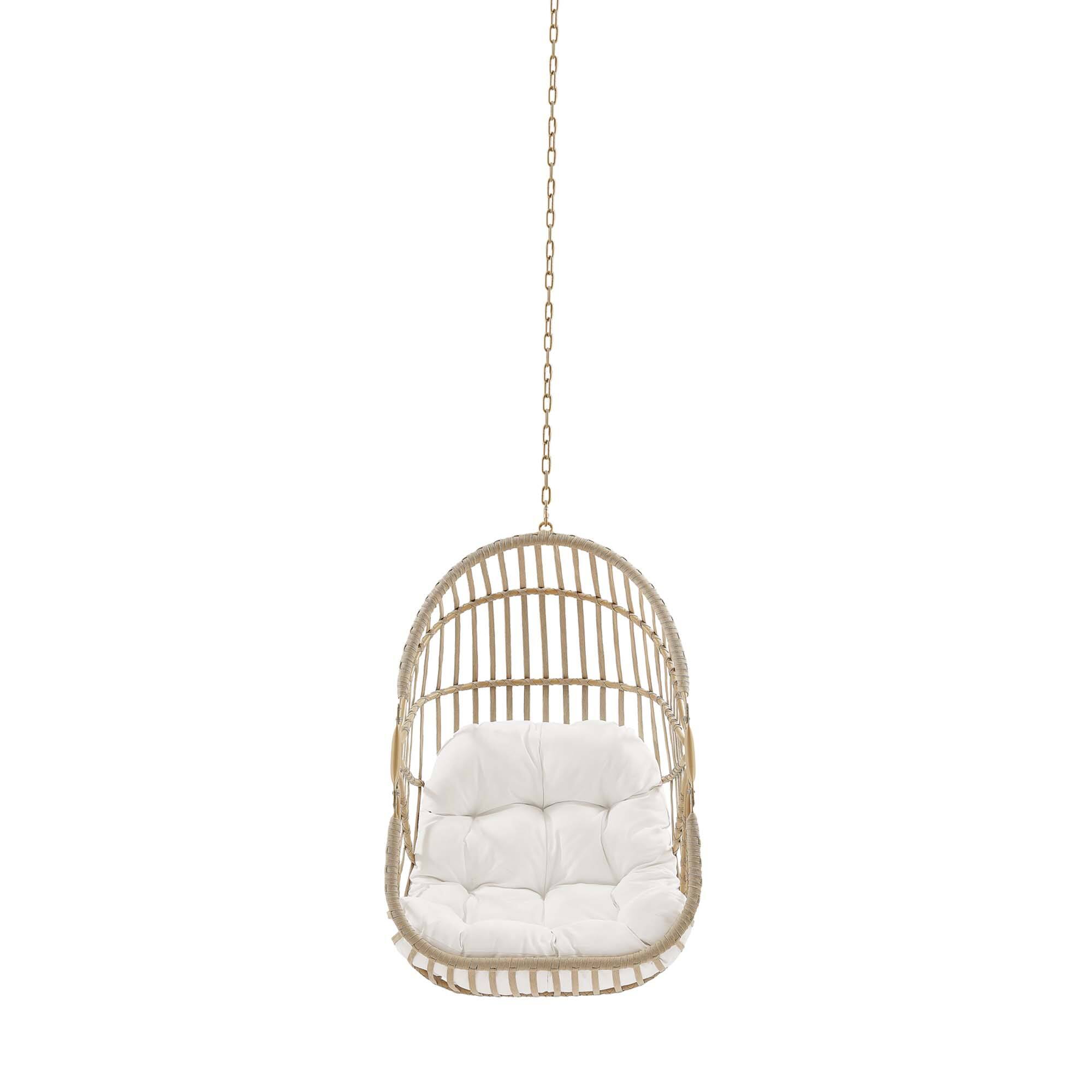 Alt View 3. Modway - Amalie Wicker Rattan Outdoor Patio Rattan Swing Chair without Stand by Modway - Natural White.