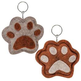 BreeBe - *Paw Print Tan & Burnt Orange Keychain 2 Asstd - Tan, Orange