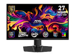 MSI - MAG 271QP QD-OLED X24 27" OLED QHD 240Hz 0.03ms Adaptive Sync Gaming Monitor with HDR400 (DisplayPort, HDMI) - Black - Front_Zoom